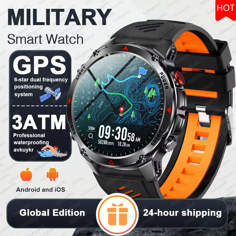 2025 nouvelle carte GPS Navigation montre intelligente hommes femmes écran Amoled 3ATM étanche Sport