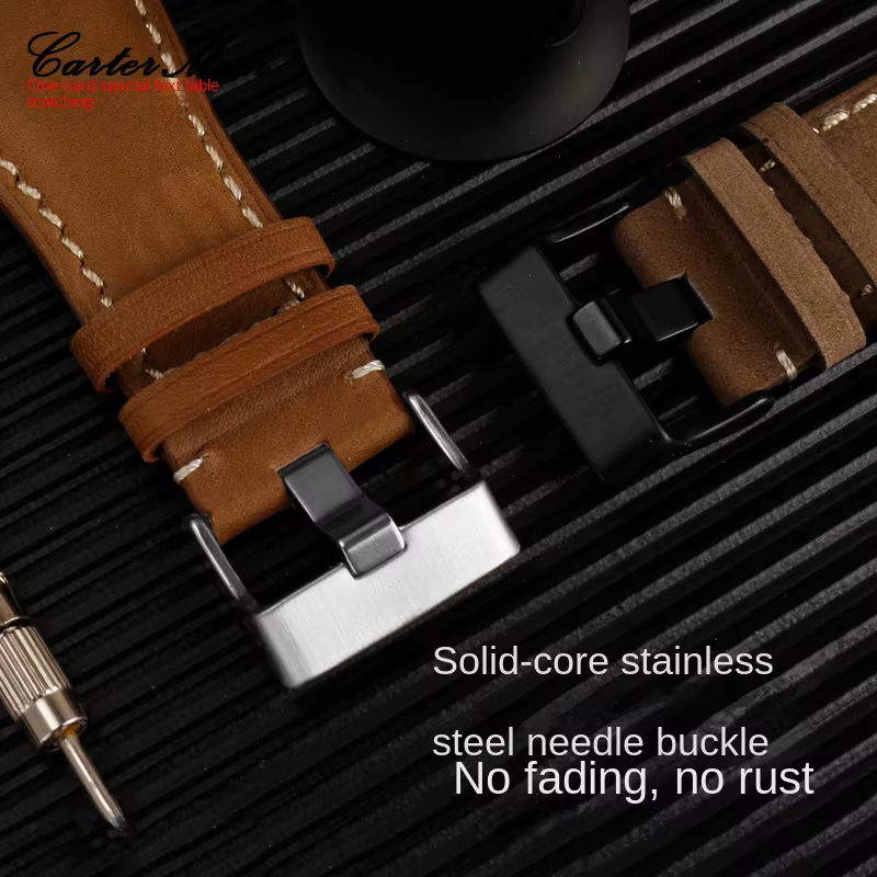 Pour Bell Ross B & R BR-01 BR-03 Hommes Bracelet de montre en cuir véritable Cirhide 35-24mm convexe silicone