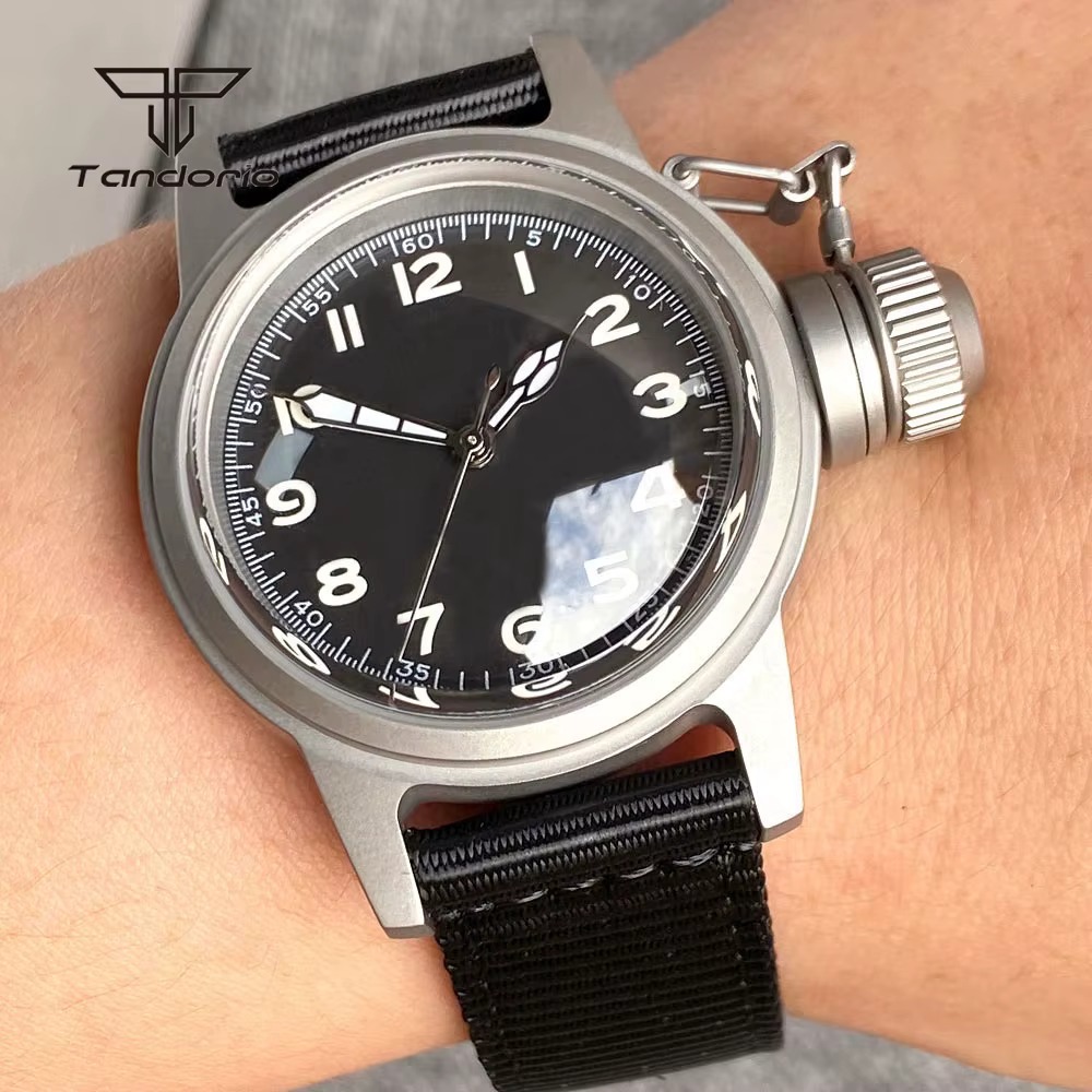 Tandorio 36mm montre mécanique Frogman mis5 8215/PT5000 Movt dôme verre saphir lumineux militaire étanche hommes montre-bracelet