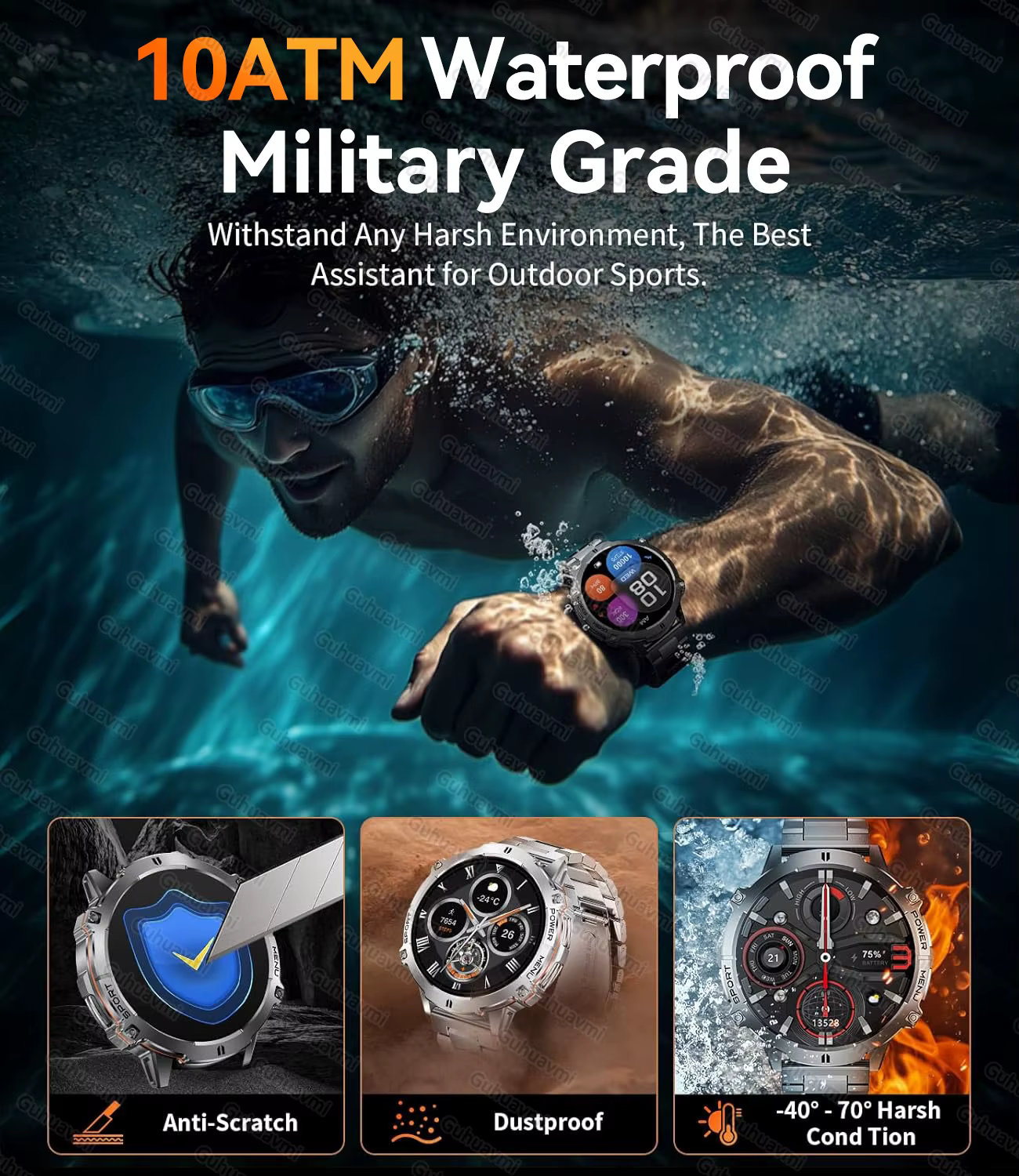 Montre connectée de sport pour hommes