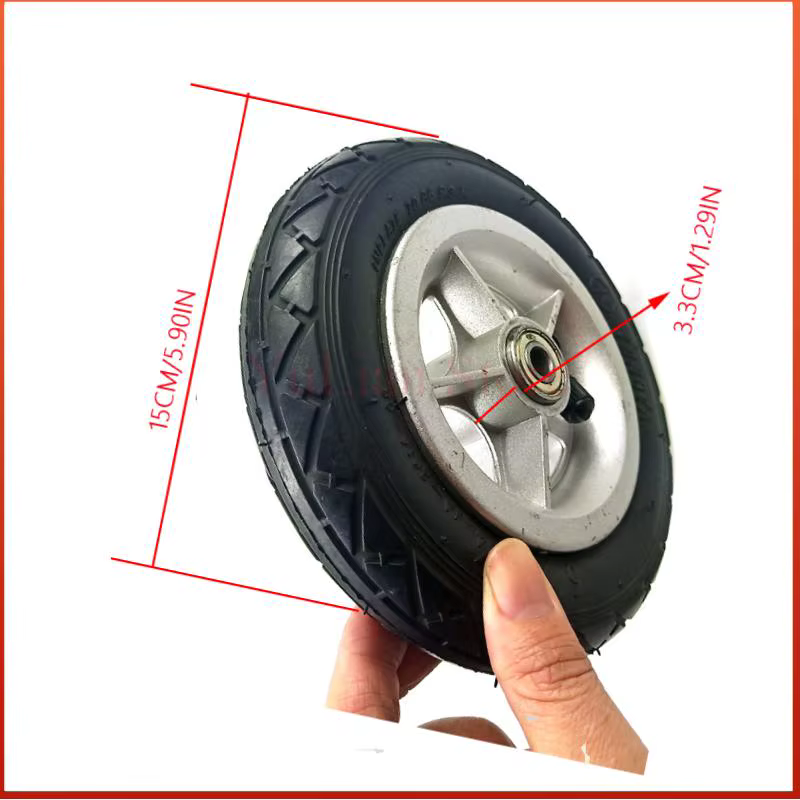 Roue de 6 pouces 6x1 1/4, adaptée aux accessoires de mini-scooter électrique pneumatique pour fauteuil roulant