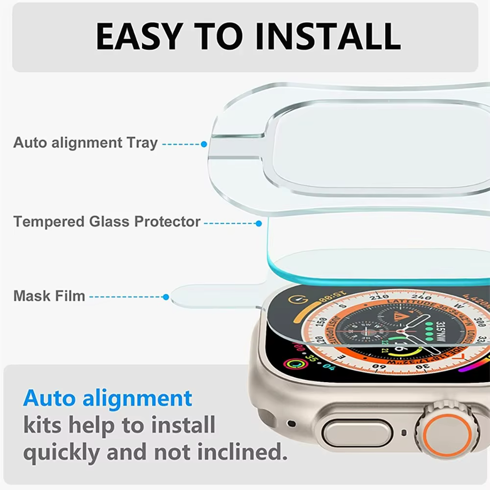 5 pièces verre trempé pour Apple Watch Ultra 2 49mm protecteur d'écran anti-rayures iWatch