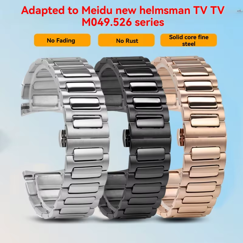 Bracelet de montre en acier inoxydable de 22 mm pour Mido Multifort TV M049.526