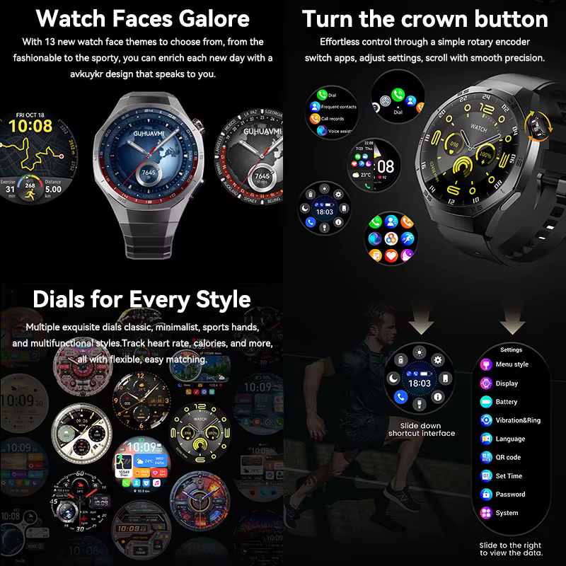 Nouvelle montre connectée GPS Pro 2026 avec écran AMOLED 1