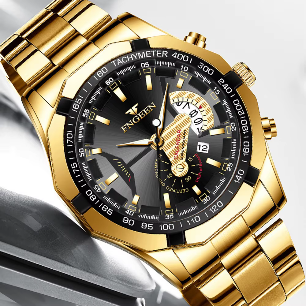 FNGEEN hommes montres à Quartz Concept de mode cadran décoratif décontracté militaire sport montre-bracelet étanche