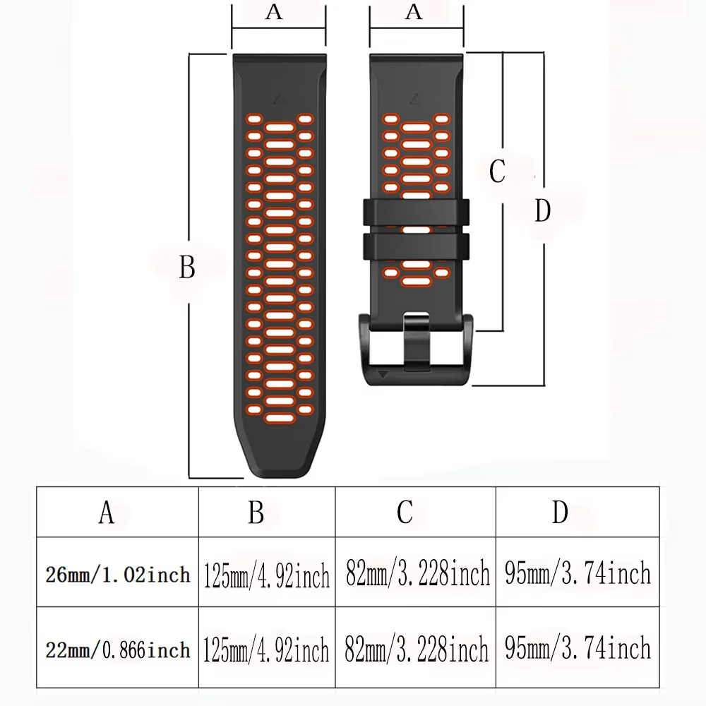 Nouveau bracelet de montre respirant bicolore Sport pour Garmin Fenix 7X 7 Pro 6X 6 Pro 5 5X Plus/Epix Pro 2 47 51