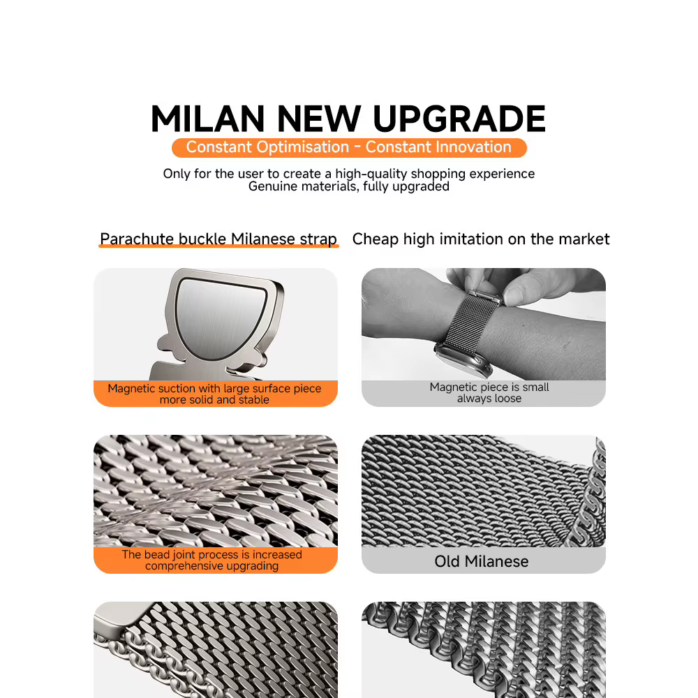 Bracelet à boucle milanaise pour Apple Watch 11 10 42mm 46mm
