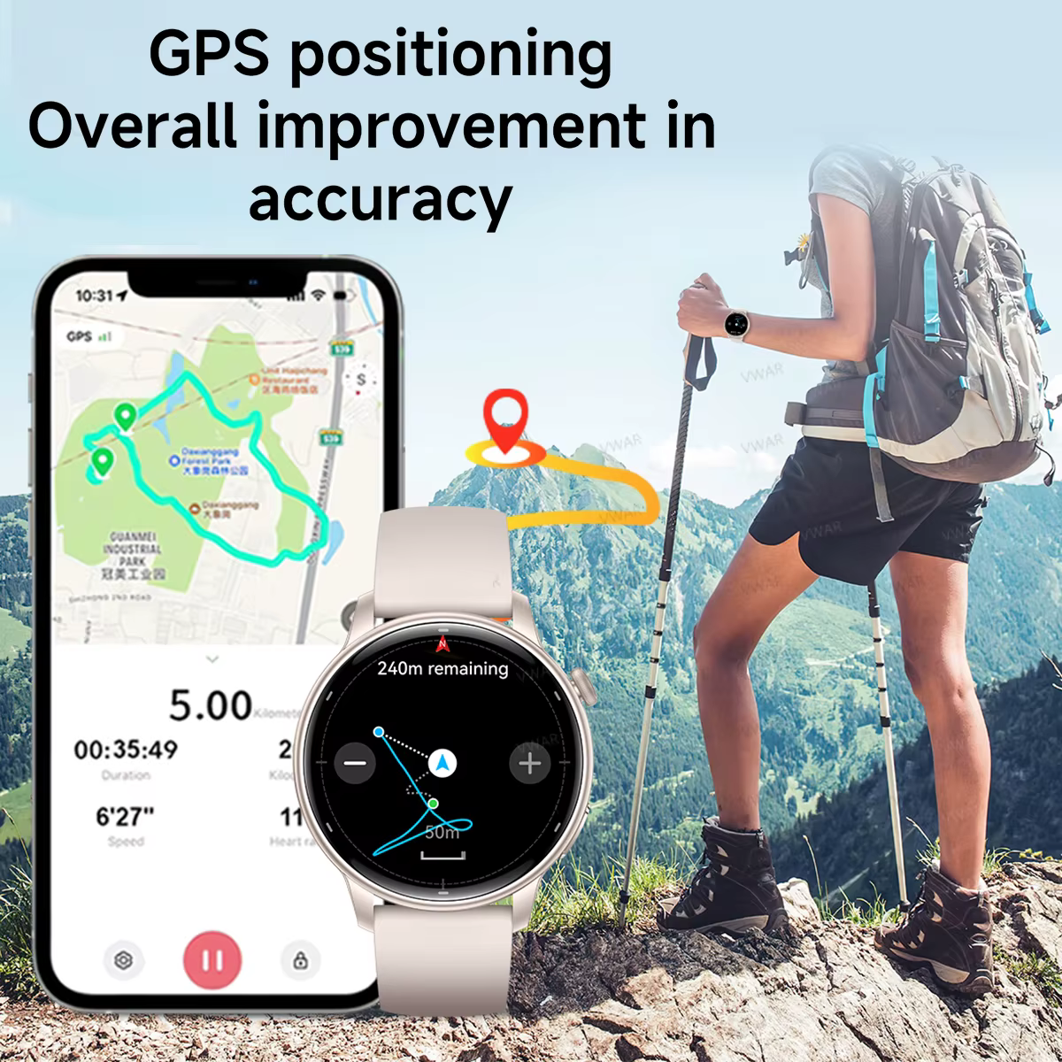 2025 nouvelle dame mode GPS montre intelligente femmes AMOLED HD écran fréquence cardiaque Bluetooth appel étanche extérieur SmartWatch pour Xiaomi