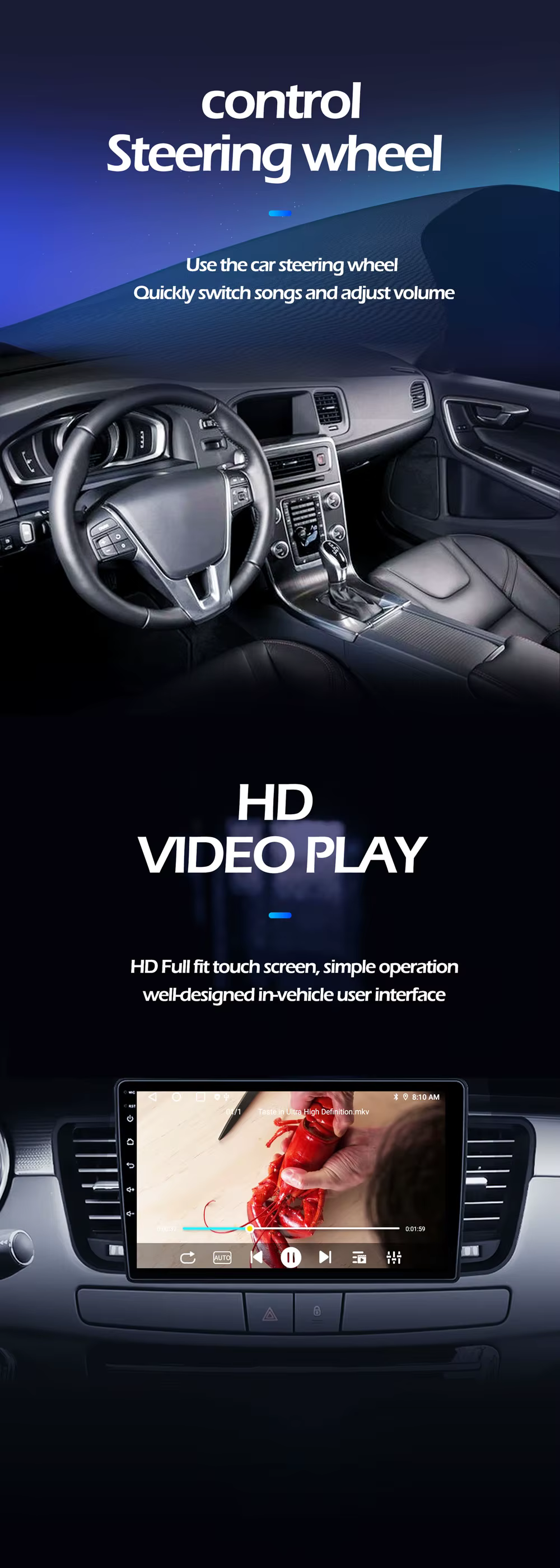 Navigation GPS 9'' 4G WIFI BT DSP Android Auto Carplay pour Ford Mustang 6 VI S550 2014 - 2021 Autoradio Lecteur multimédia vidéo