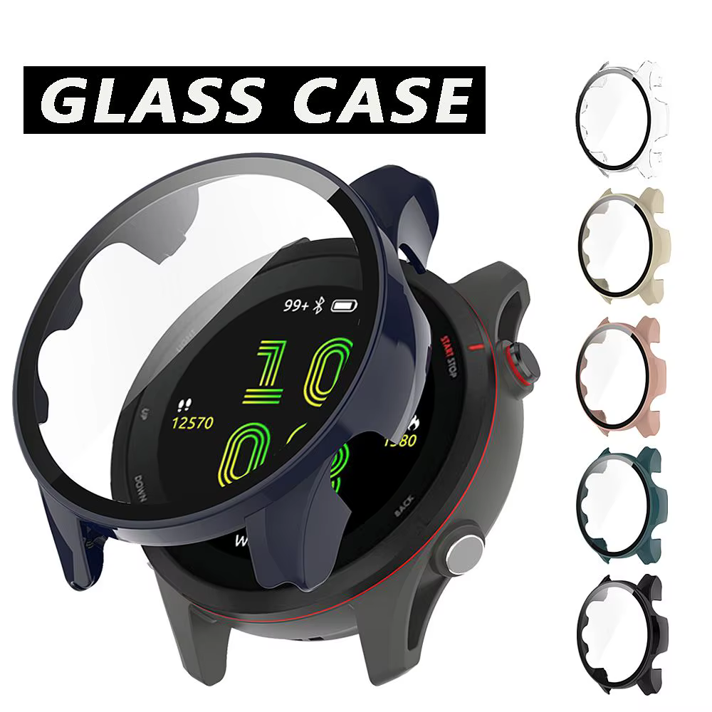 Boîtier de montre housse de protection pour Garmin Forerunner 255 265 255S 265S cadre PC dur verre couverture complète coque accessoires