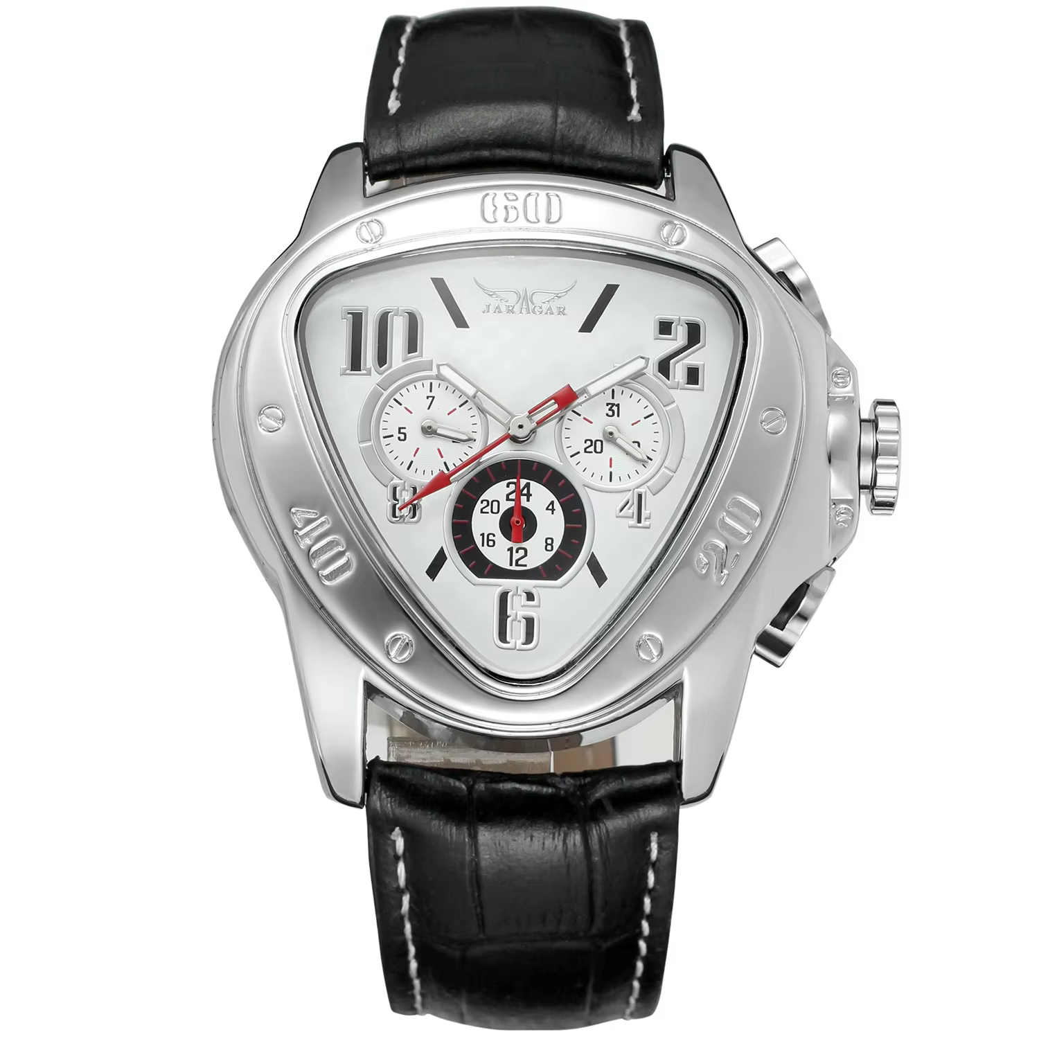 Montre mécanique à trois yeux et six aiguilles pour hommes et femmes
