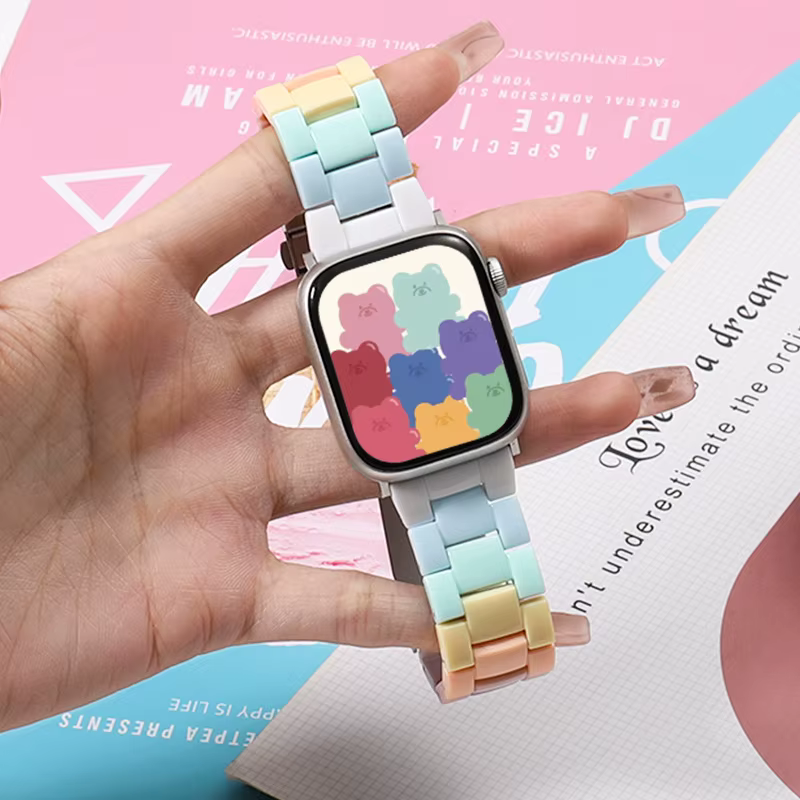 Bracelet en résine transparente pour Apple Watch Band