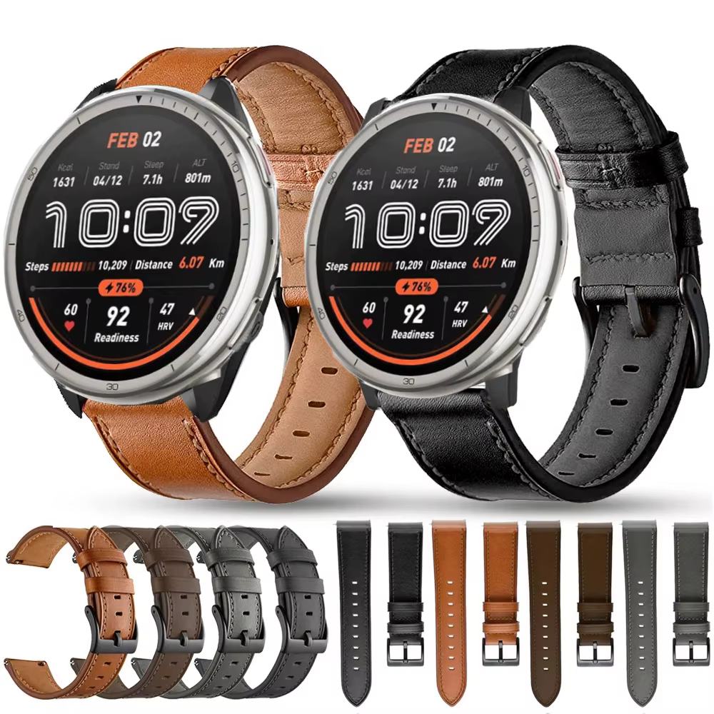 Bracelet de montre en cuir pour Amazfit Active 2