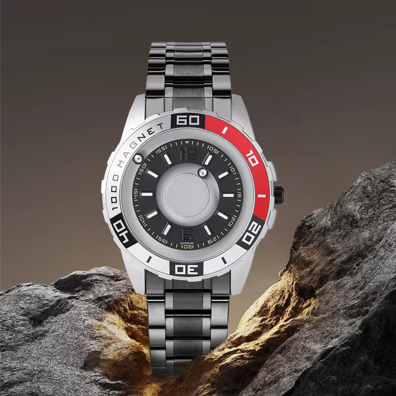 Montre à quartz magnétique de luxe pour homme EUTOUR