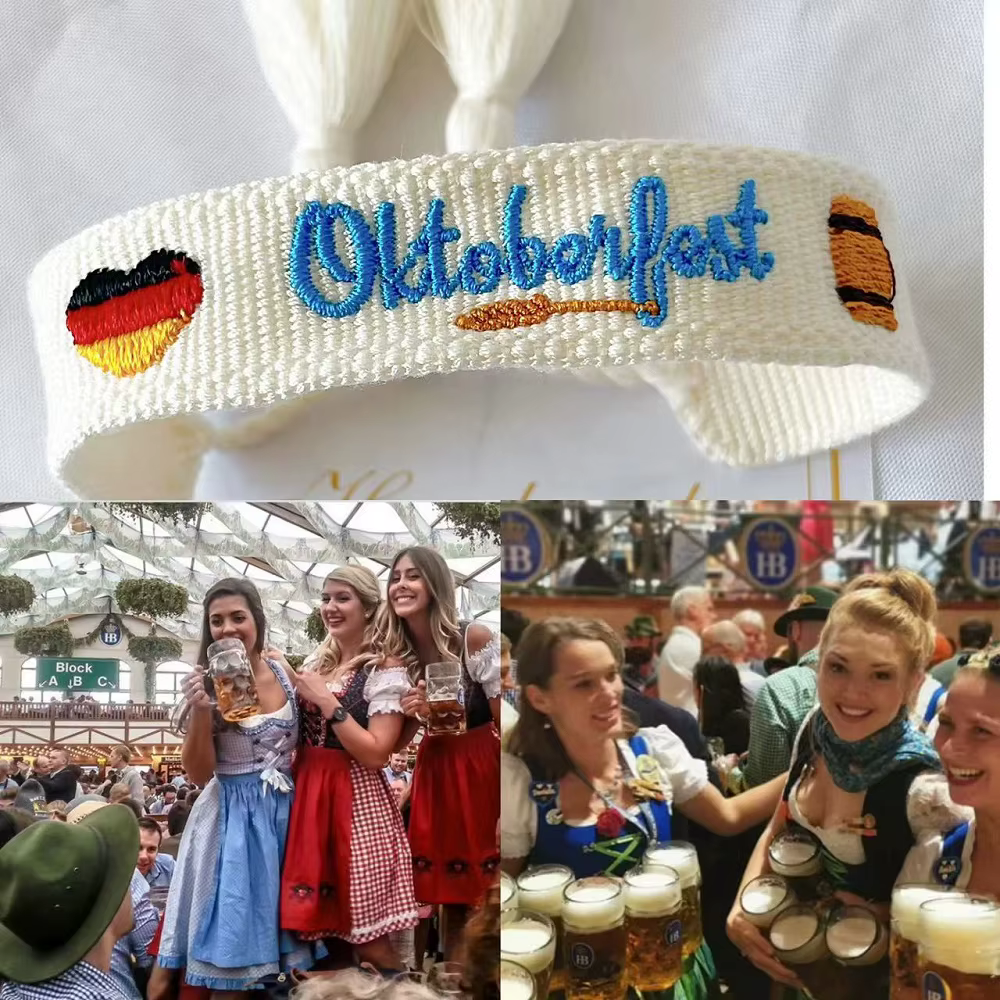 Bracelets Oktoberfest faits à la main pour les amateurs de bière, bracelets réglables tissés à pampilles