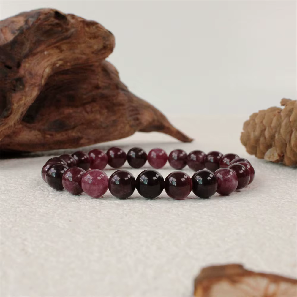 Bracelet de perles en pierre de grenat pour femmes, 8MM, pierre naturelle, élastique, tendance, bijoux de fête, cadeau