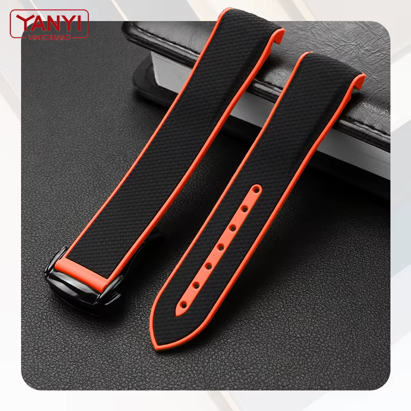 Bracelet de montre en caoutchouc Orange