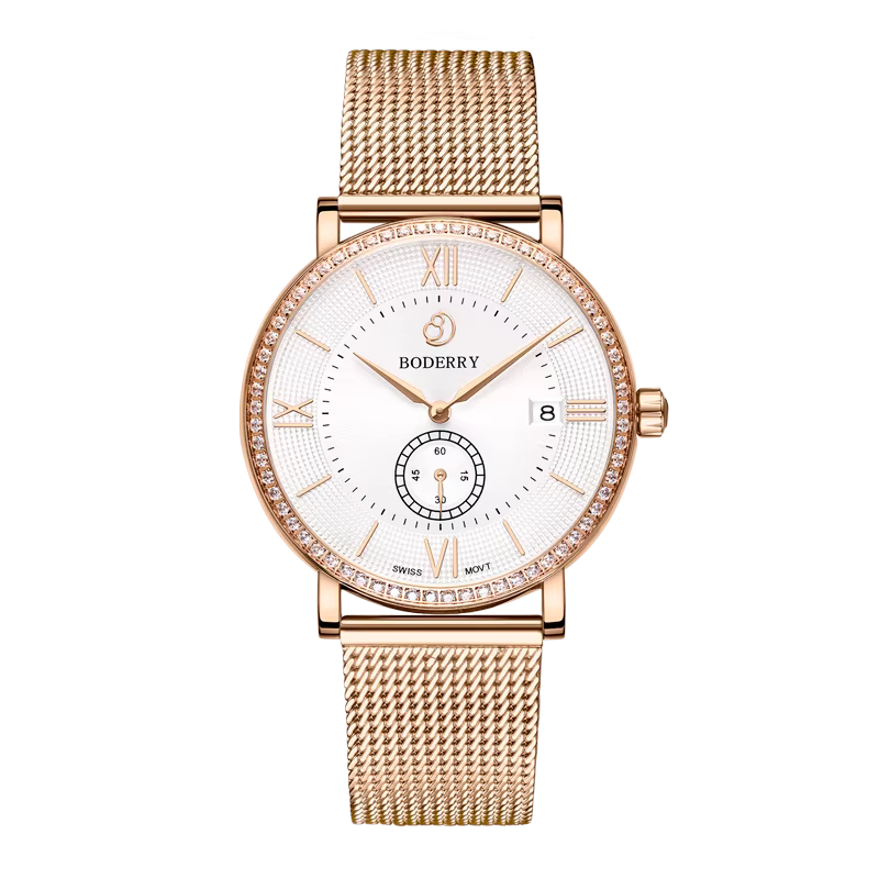Boderry suisse mouvement à Quartz montre ELEGANT II luxe