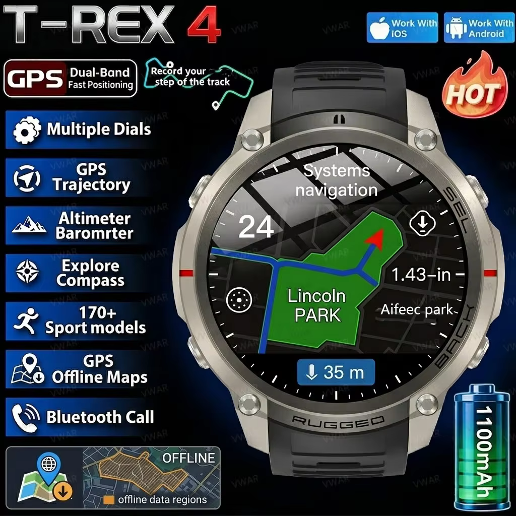 Nouvelle Montre Connectée Homme 2026 avec Cartes Hors Ligne