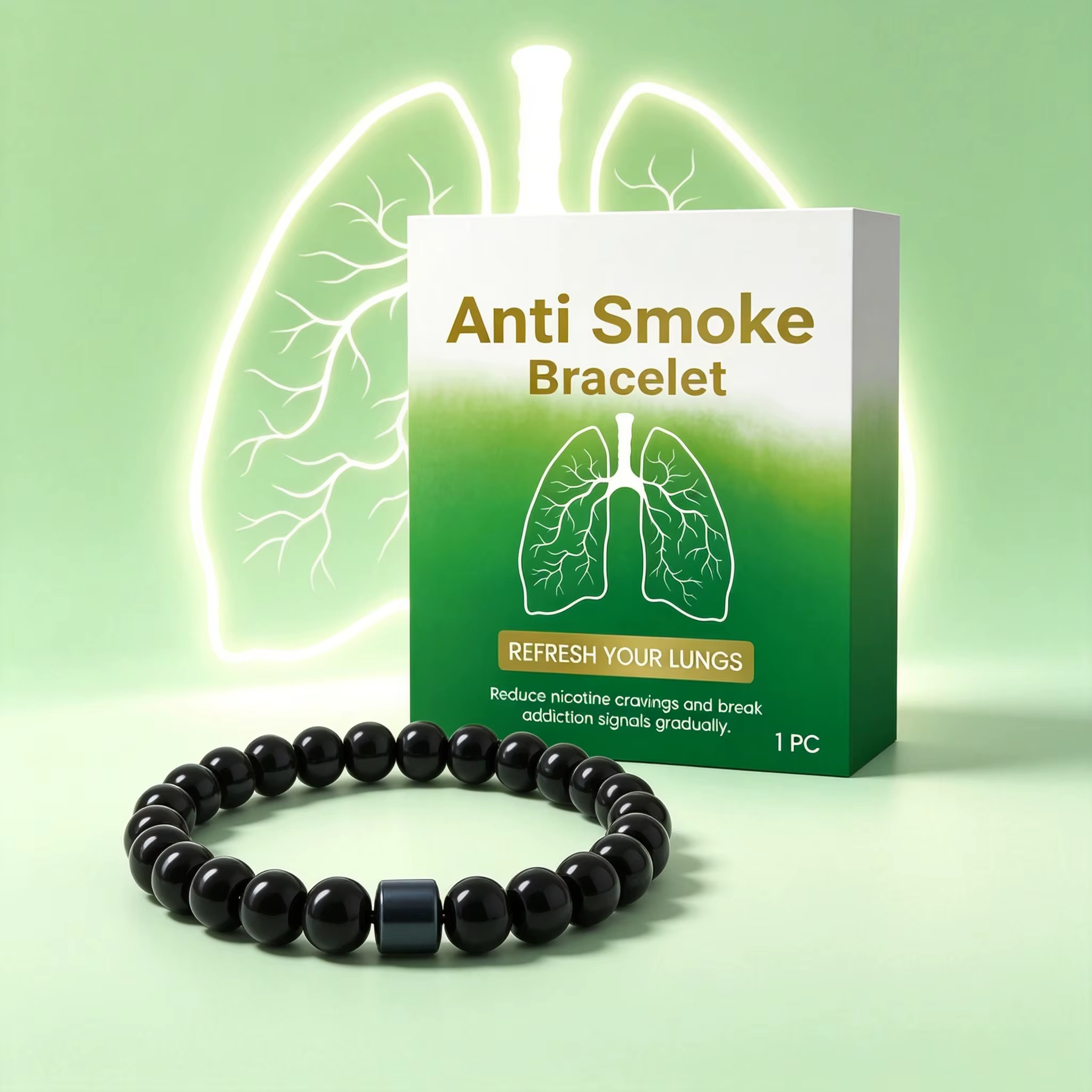 Bracelet anti-tabac pour hommes : Réduit les envies de fumer, aide à la sevrage, combat la dépendance au tabac, soulage l'anxiété, améliore la qualité du sommeil