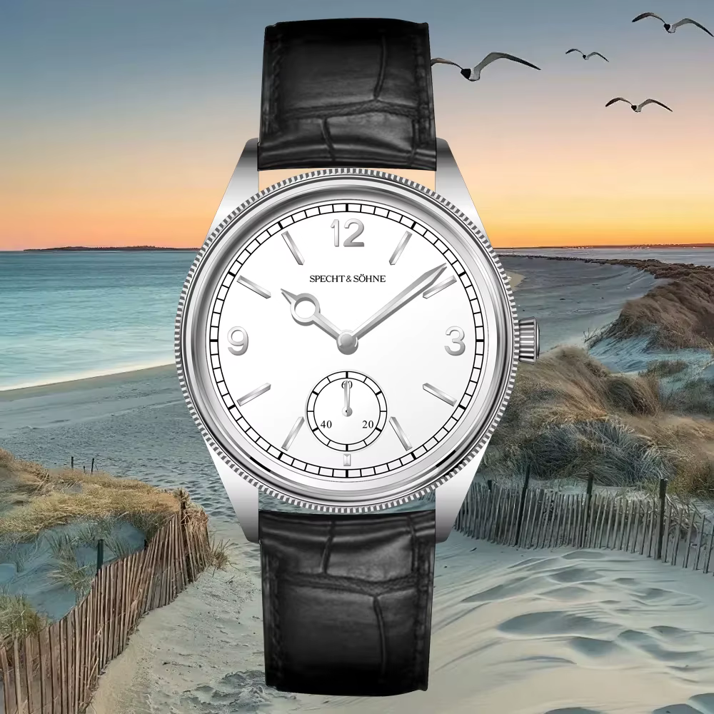 Vente chaude Spech t & Söhne montre mécanique pour hommes à la mode en cuir véritable et acier inoxydable 50M étanche