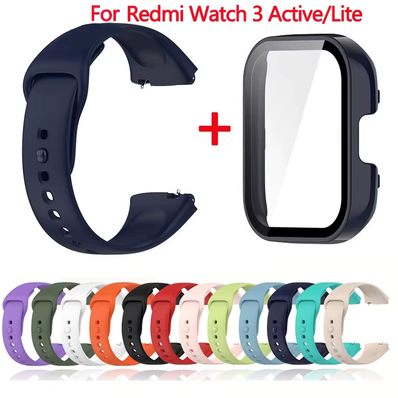 Bracelet en Silicone + étui pour Xiaomi Redmi Watch 3 Active