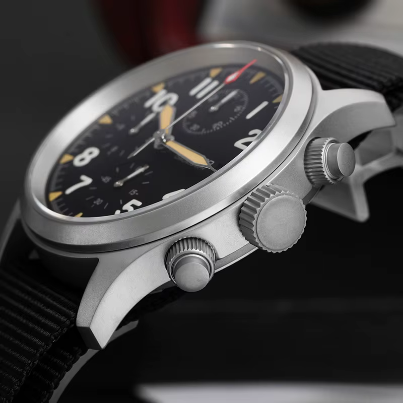 Militado Ml1868KF montre VK67 chronographe montres à Quartz lumineux AR saphir cristal 100M étanche 39Mm montre-bracelet militaire