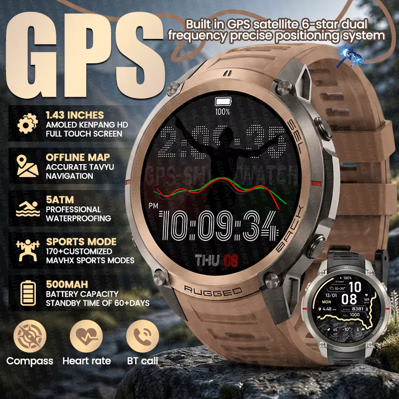 Nouvelle montre connectée GPS intégrée d'extérieur