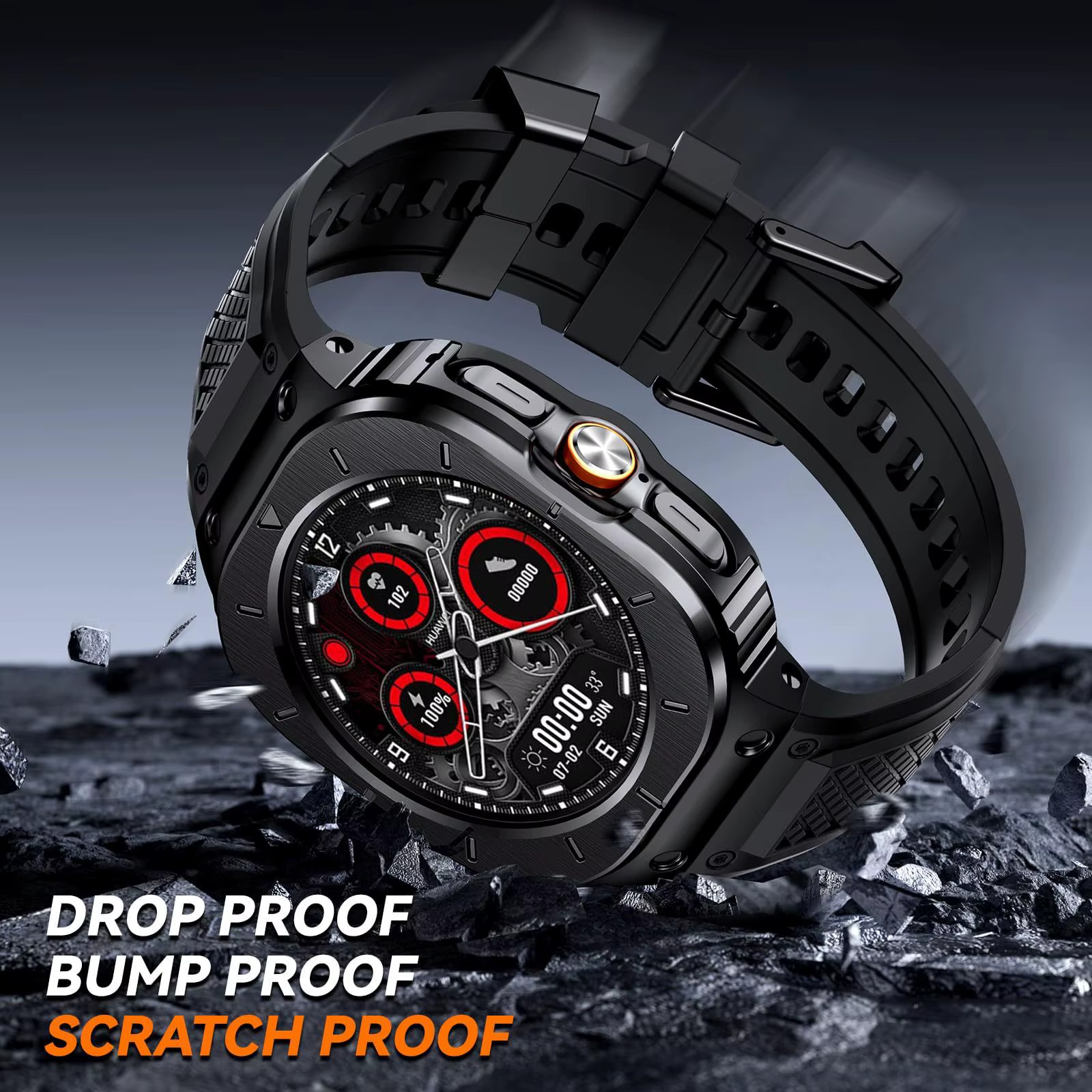Bracelet pour Samsung Galaxy Watch Ultra 47mm, Bracelet de Sport, coque en acier inoxydable + Bracelet en Silicone TPU pour Galaxy Watch 7 Ultra 47