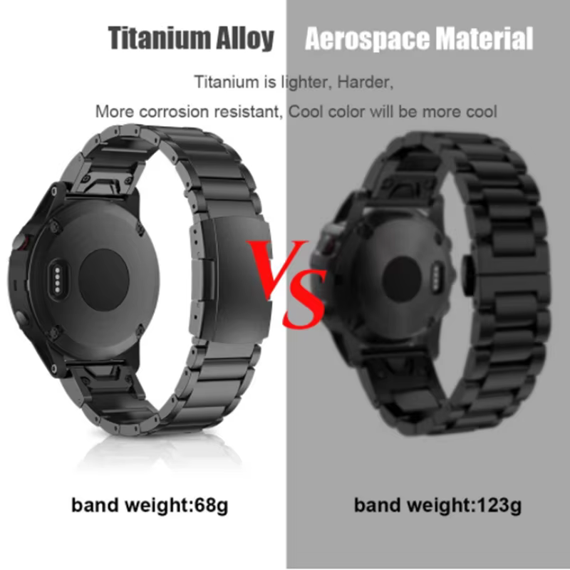 Garmin 22 26mm alliage de titane Bracelet de montre à dégagement rapide pour Fenix5 5XPlus 6 6XPro 7Pro 7XPro