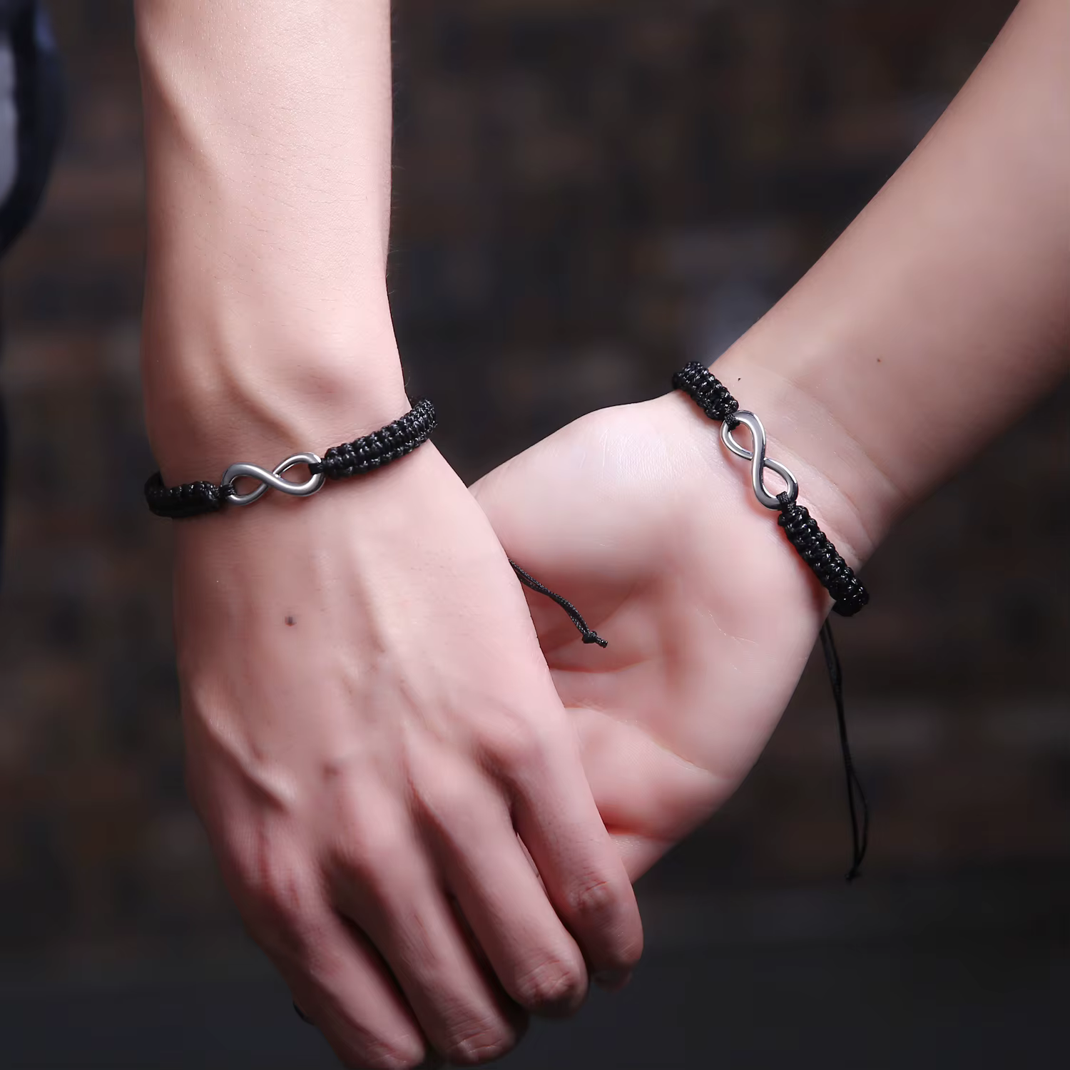 Bracelets de Couple Infinity Love, 2 pièces, 8 mots, pour femmes et hommes, corde tressée à la main, chaîne assortie, bijoux d'amitié, cadeaux