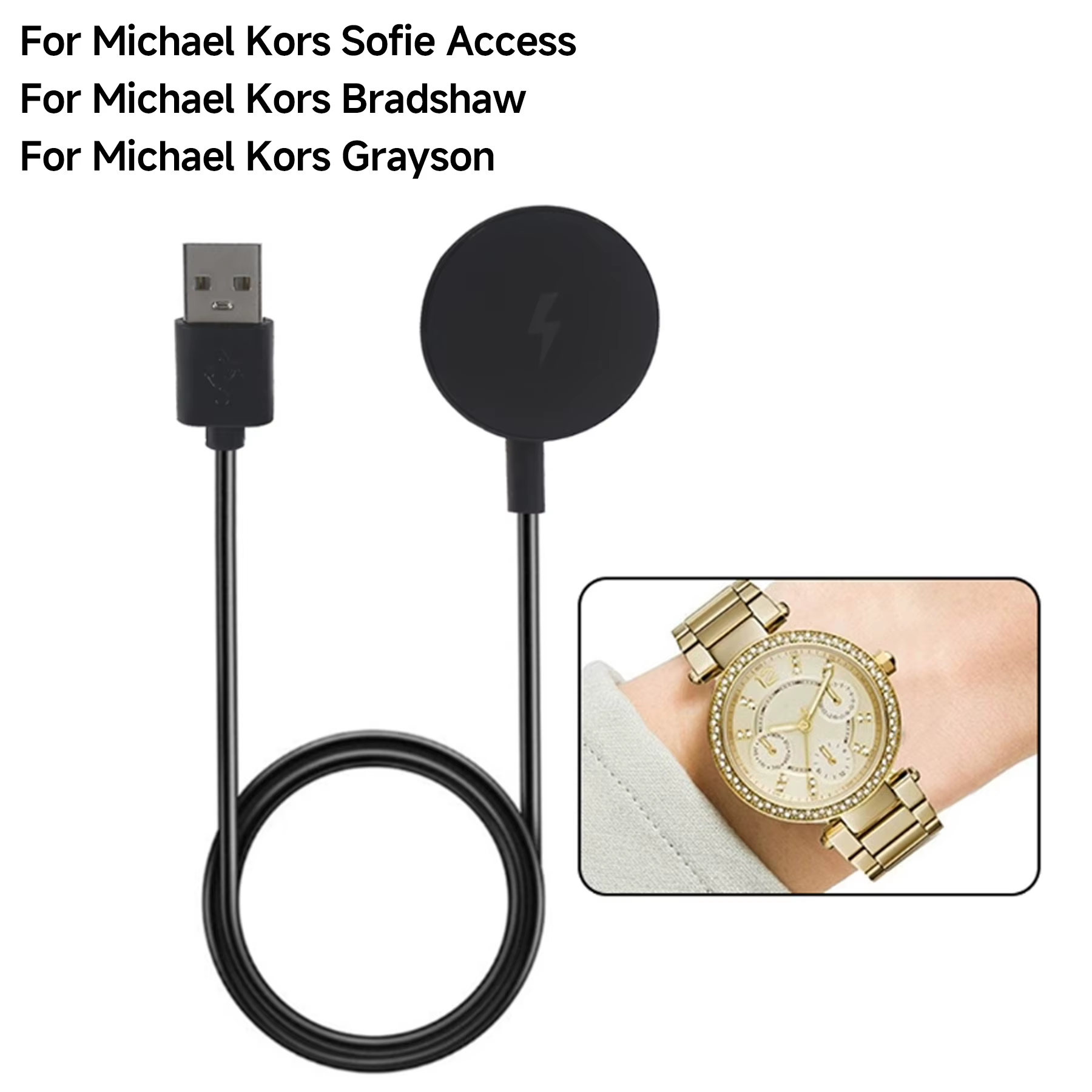 Câble de chargeur pour montre intelligente Michael Kors MKT5017 MKT5020 MKT5021 MKT5022 MKT5026 MKT5028 - Station de charge magnétique sans fil