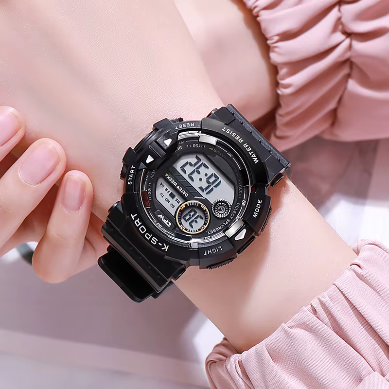 TPW montre numérique couleur bonbon pour adolescentes résistant à l'eau mode école étudiant montre-bracelet
