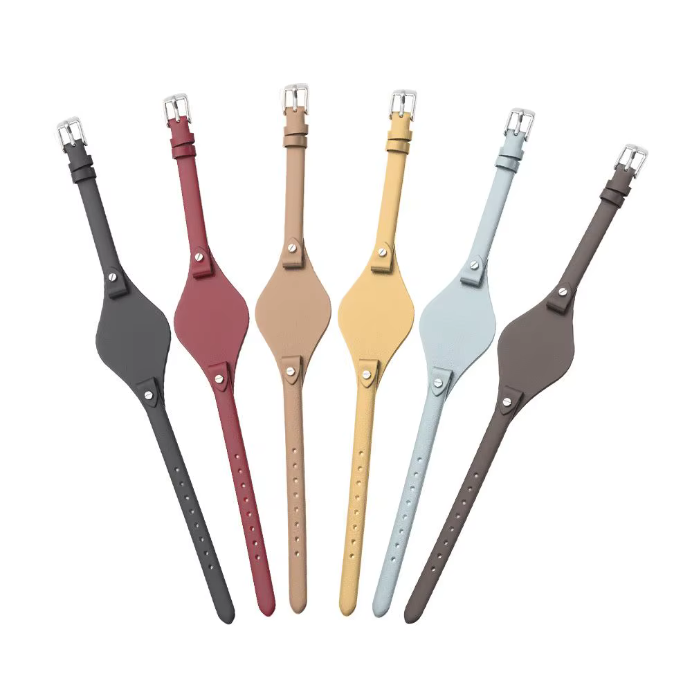 Bracelet de montre en cuir véritable à queue ronde