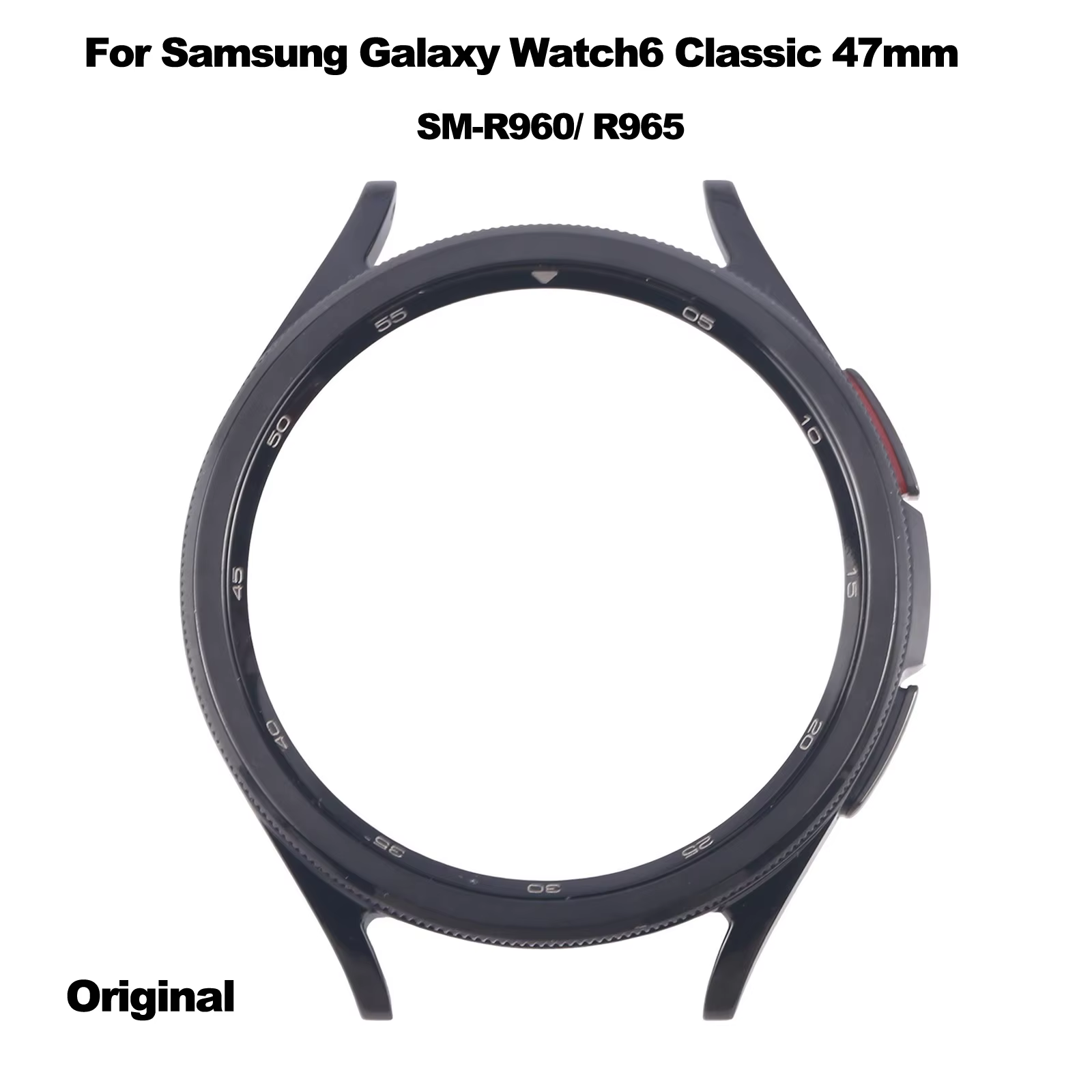 Cadre de réparation pour Samsung Galaxy Watch6 Classic 47mm SM-R960/SM-R965, cadre d'écran de remplacement de plaque de lunette