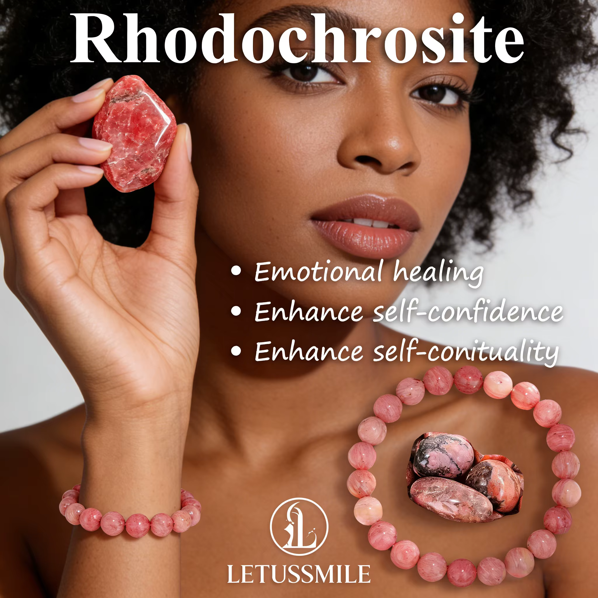 Bracelet en rhodochrosite 6 8 10mm