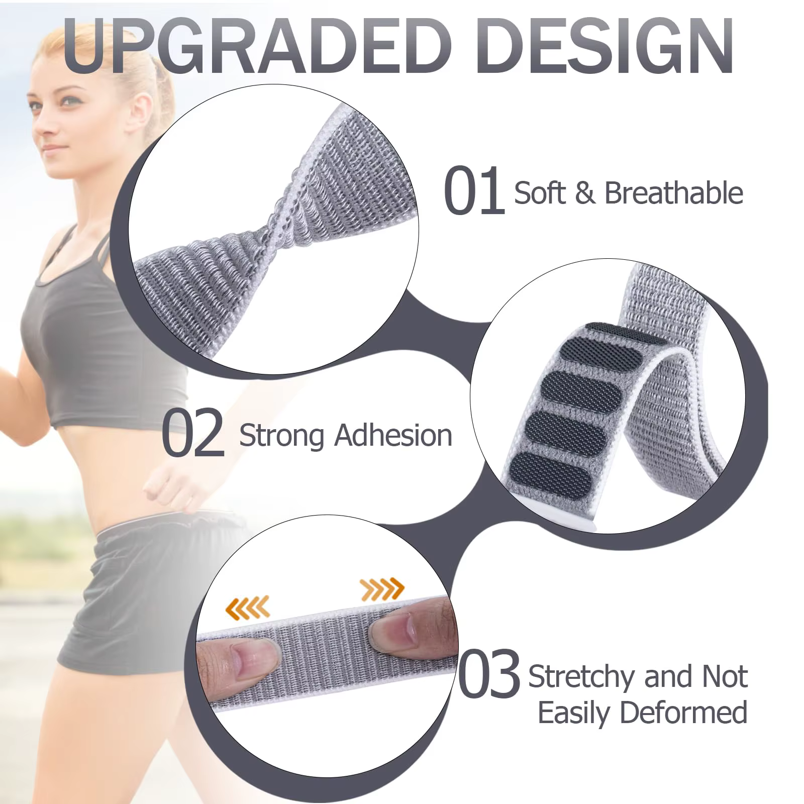 Bracelets de cheville/bras de sport compatibles avec Apple Watch 49 mm 45 mm 44 mm 42 mm 41 mm 40 mm 38 mm