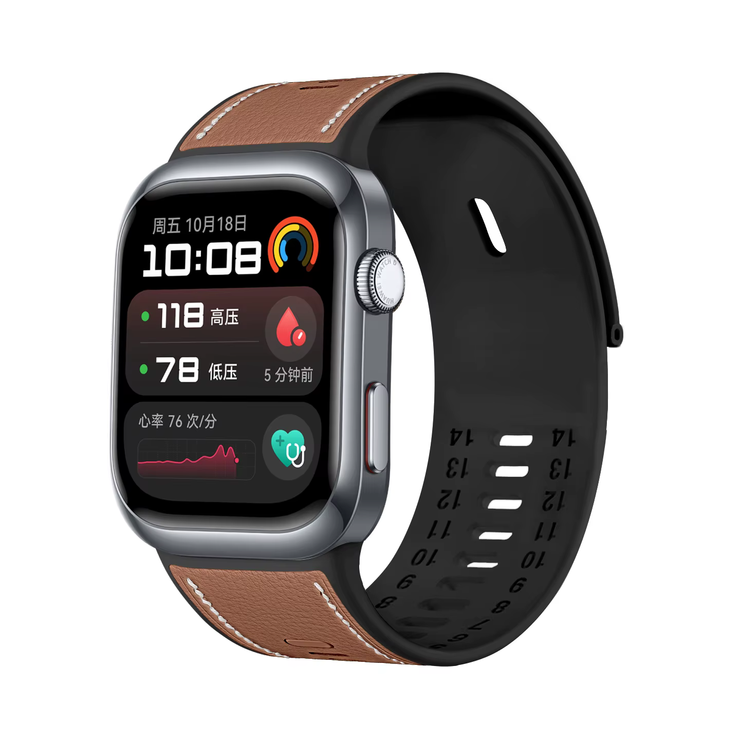 Bracelet de remplacement en cuir + Silicone pour montre HUAWEI D2