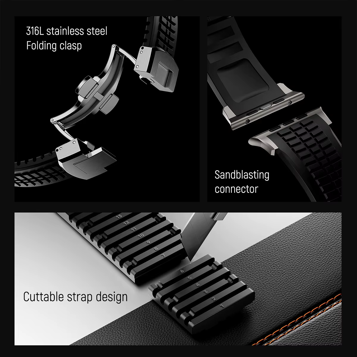 Bracelet de sport en Silicone pour Apple Watch Ultra 2