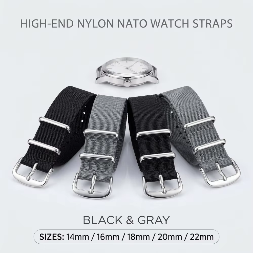 Bracelet de montre NATO vintage à dégagement rapide 14/16/18/20/22 mm