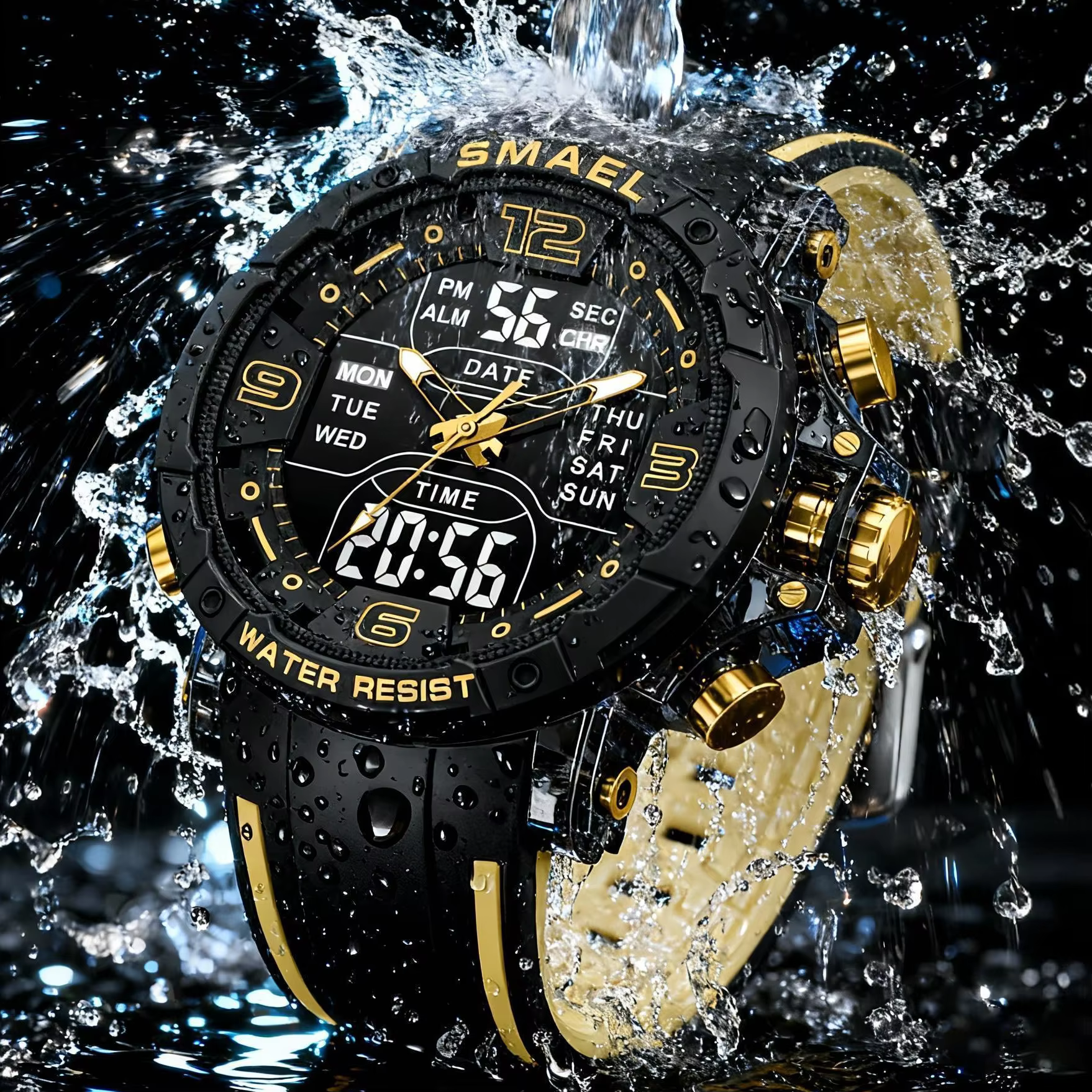 SMAEL marque 8140 étanche livraison directe montre réveil veilleuse jeune mode affaires Quartz Sport montres