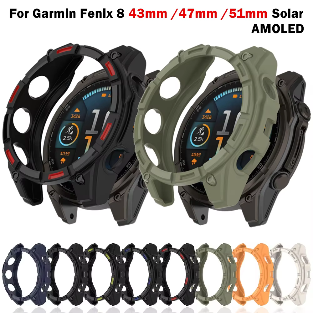 Housse de montre en Silicone pour Garmin Fenix8 solaire 51MM 47MM