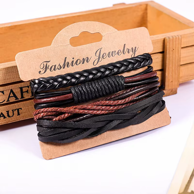 Bracelets en cuir tressé pour hommes