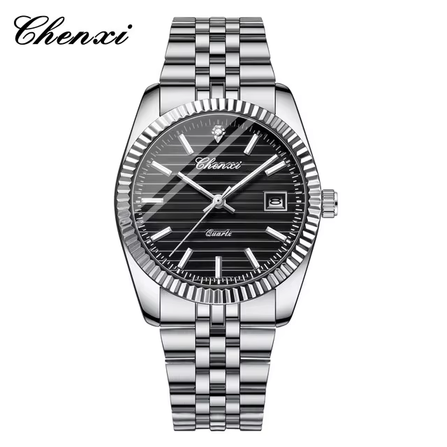 CHENXI 004D hommes montres à Quartz de luxe en acier inoxydable étanche lumineux Date montre-bracelet décontractée pour homme