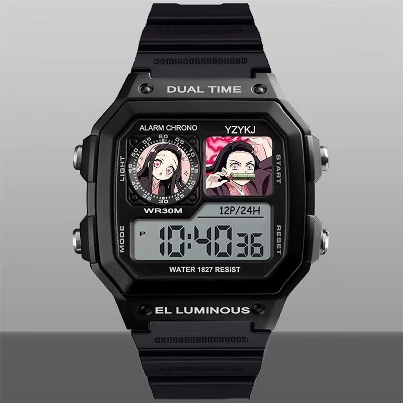 Demon Slayer Tanjirou hommes montres de sport Anime multifonction étanche montre-bracelet montre numérique en plein air horloge électronique cadeau
