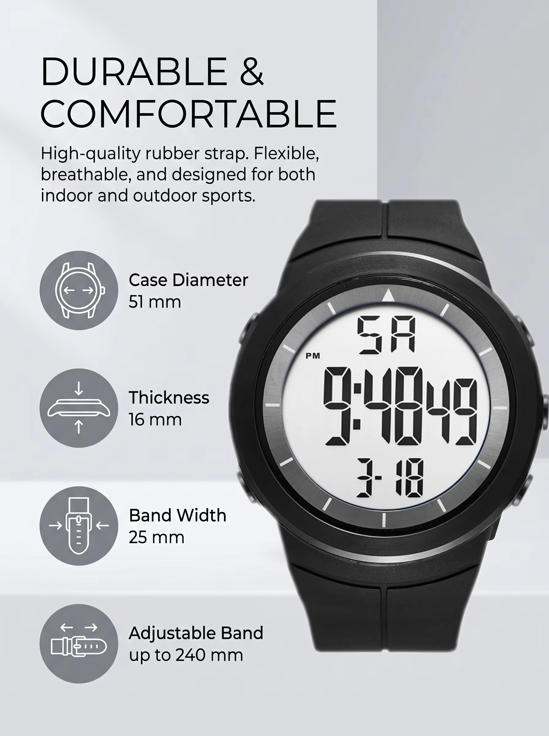 Montres numériques pour homme OHSEN