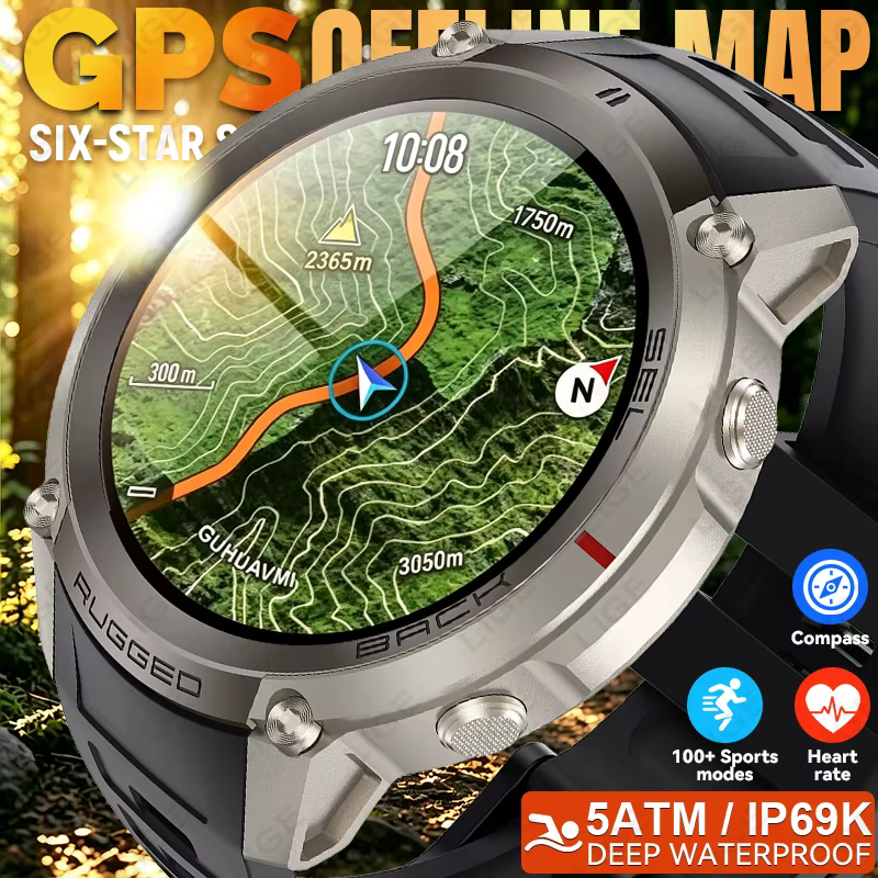 Montre connectée LIGE NEW GPS avec carte hors ligne