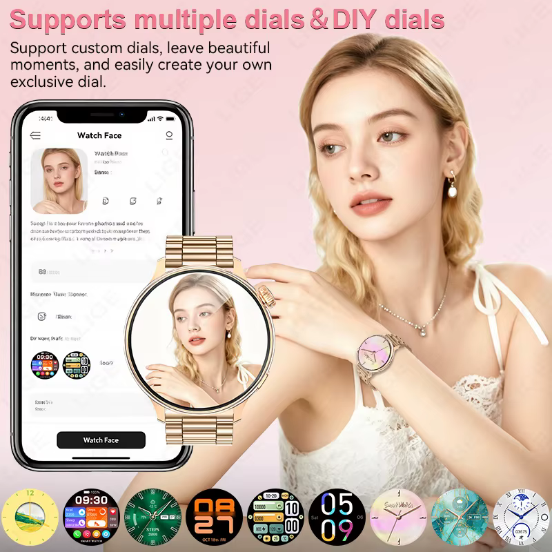 Montre connectée de luxe LIGE pour femmes