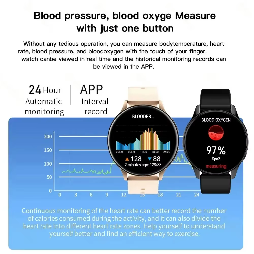 Montre intelligente de charge sans fil pour hommes et femmes