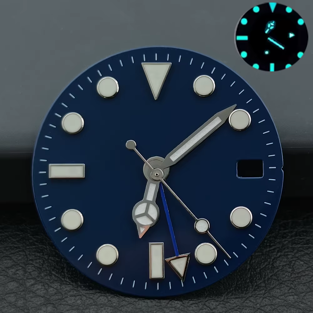 Aiguilles de cadran GMT bleues/vertes lumineuses NH34
